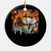 Dierentuin Dieren Wildlife Verjaardagsfeestje Wild Keramisch Ornament (Achterkant)