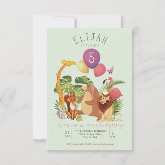 dierentuin dierentuin diervriendelijke geboortedag kaart (Voorkant)