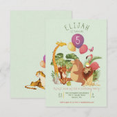 dierentuin dierentuin diervriendelijke geboortedag kaart (Voorkant / Achterkant)