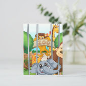 dierentuin en de dieren briefkaart (Staand voorkant)