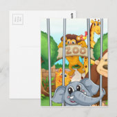 dierentuin en de dieren briefkaart (Voorkant / Achterkant)