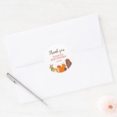 Dierentuin Herfst Baby Shower Ronde Sticker (Envelop)