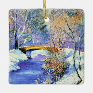 Dierentuin in de winter, beroemd schilderij, keramisch ornament