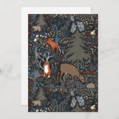 Dierentuin in het bos tijdens de feestdagen feestdagenkaart (Voorkant / Achterkant)