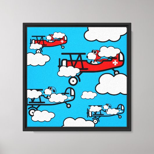 Dierentuin Pilot Kinderkamer Kunst Canvas Afdruk (Voorkant)