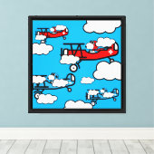Dierentuin Pilot Kinderkamer Kunst Canvas Afdruk (Insitu (Houten vloer))