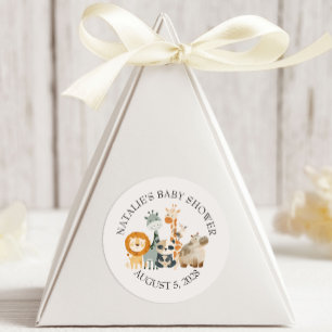 Dierentuin Safari Babykamer Dieren Baby Shower Ronde Sticker