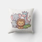 Dierentuin Schattig Dier Kawaii Kind Plezier Wilde Kussen (Achterkant)