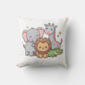 Dierentuin Schattig Dier Kawaii Kind Plezier Wilde Kussen (Voorkant)
