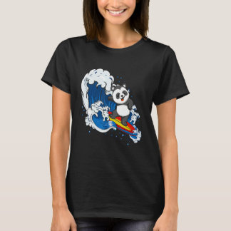 Dierentuin Surfing Wilde Dieren Panda Beer Surfen T-shirt
