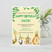 Dierentuin Thema Kinderverjaardagsfeestje Kaart (Staand voorkant)