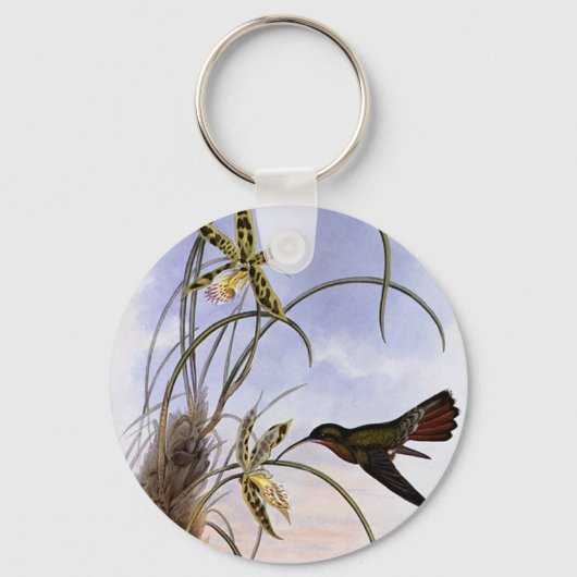 Dierentuin uit het verleden, Kolibrie Vogel Orchid Sleutelhanger (Voorkant)