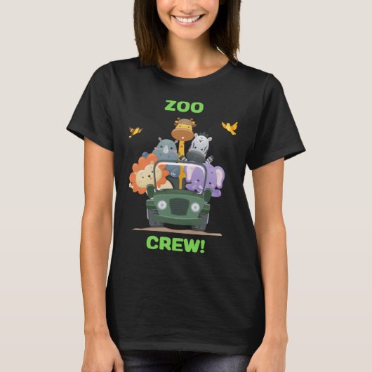 Dierentuin uitstapje & Mooie Dierentuin Crew T-shirt (Voorkant)