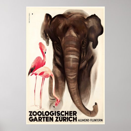 Dierentuin Zürich Zwitserland Oud Poster (Voorkant)