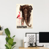 Dierentuin Zürich Zwitserland Oud Poster (Thuiskantoor)