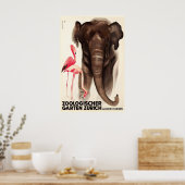 Dierentuin Zürich Zwitserland Oud Poster (Keuken)
