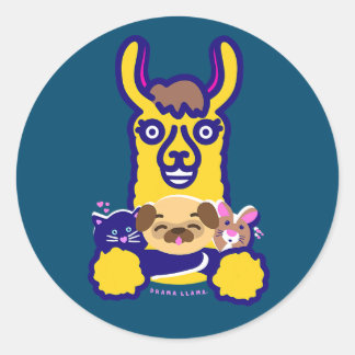 Dierenveer die van Dog houdt Ronde Sticker