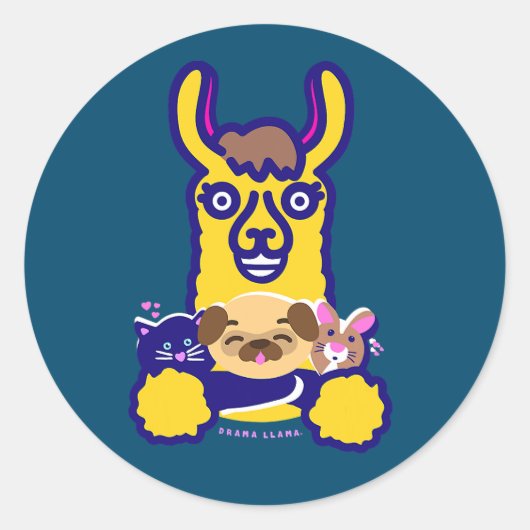 Dierenveer die van Dog houdt Ronde Sticker (Voorkant)