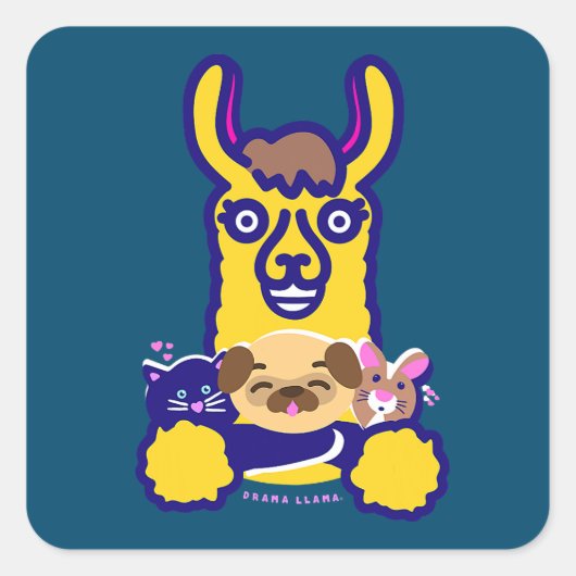 Dierenveer die van Dog houdt Vierkante Sticker (Voorkant)