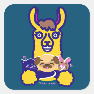 Dierenveer die van Dog houdt Vierkante Sticker