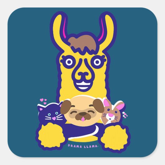 Dierenveer die van Dog houdt Vierkante Sticker (Voorkant)