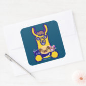 Dierenveer die van Dog houdt Vierkante Sticker (Envelop)