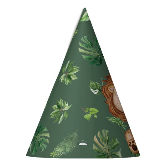 Dierenveer Wild Een Oerwoud Gebogen jongen Feesthoedjes (Links)