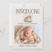 Dierenverblijf Nursery Dieren Baby Aankondiging (Voorkant)