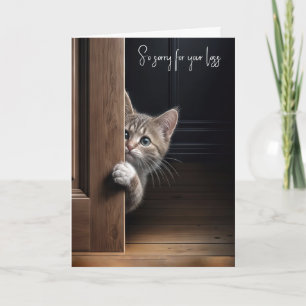 Dierenverlies Sympathie Kitten gluren rond een deu Kaart