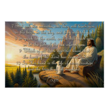 Dierenvers poster - Job 12:7-10