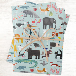 Dierenverzameling Inpakpapier Vel