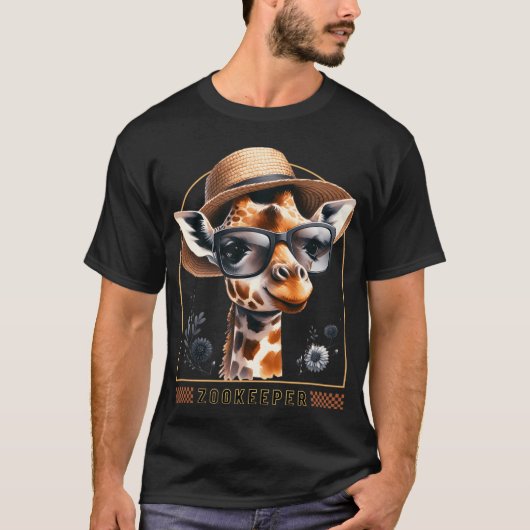Dierenverzorger Giraffe Safari Zoo Dierenverzorger T-shirt (Voorkant)