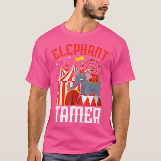 Dierenverzorger Ringmeester Olifant Circus Kermis T-shirt (Voorkant)