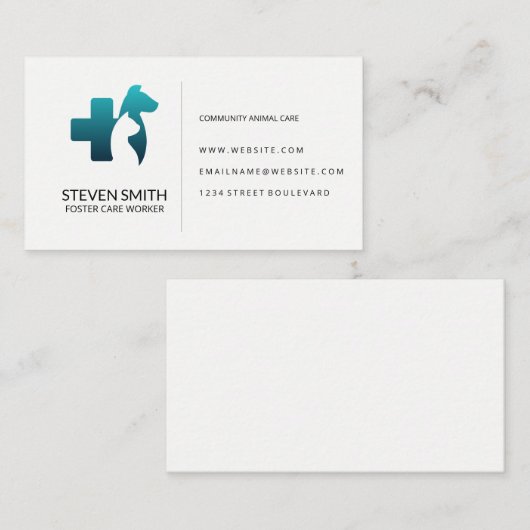 Dierenverzorging | Asiel | Gezondheidszorg Visitekaartje (Voorkant / Achterkant)