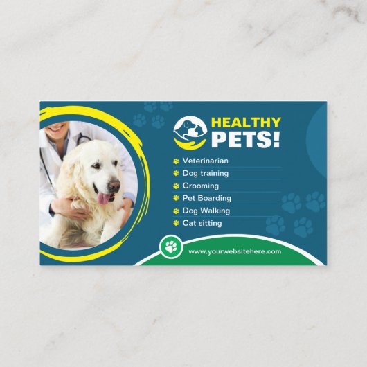 Dierenverzorging, Dierenarts, Dierenarts, Dierenkl Visitekaartje (Achterkant)