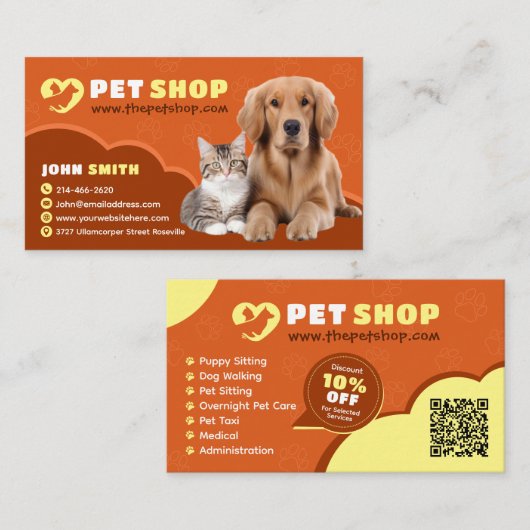 Dierenverzorging, Dierenarts, Dierenarts, Dierenkl Visitekaartje (Voorkant / Achterkant)