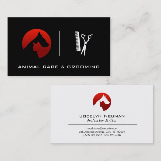 Dierenverzorging en verzorging | Huisdieren Visitekaartje (Voorkant / Achterkant)
