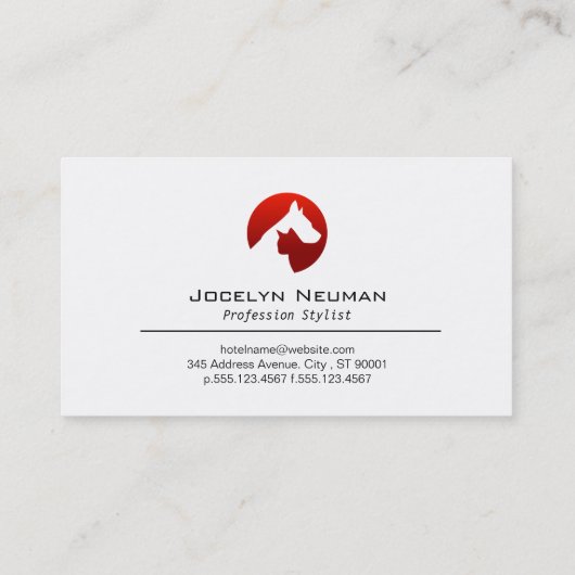 Dierenverzorging en verzorging | Huisdieren Visitekaartje (Achterkant)