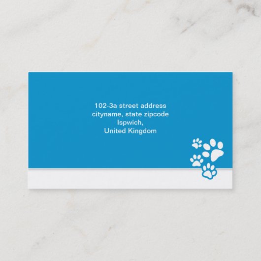 Dierenverzorging Huisdier veterinair of verzorgend Visitekaartje (Achterkant)