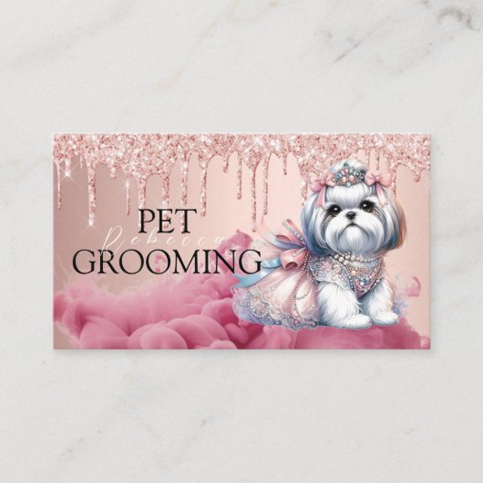 Dierenverzorging Pet Grooming Spa Salon Puppy Visitekaartje (Voorkant)