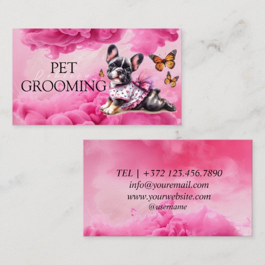 Dierenverzorging Pet Grooming Spa Salon Puppy Visitekaartje (Voorkant / Achterkant)