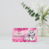 Dierenverzorging Pet Grooming Spa Salon Puppy Visitekaartje (Staand voorkant)