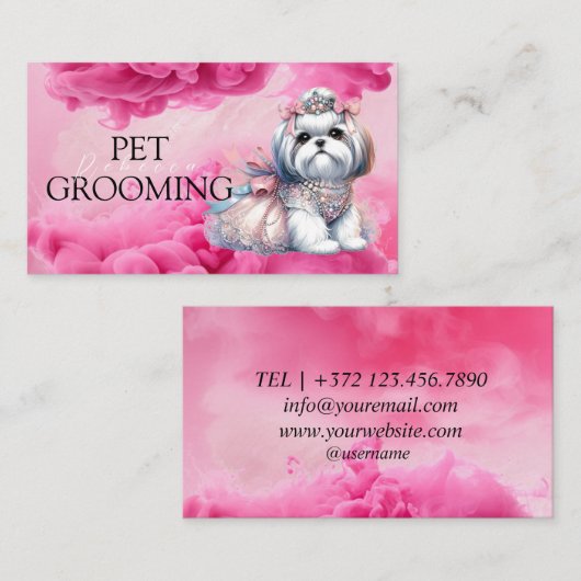 Dierenverzorging Pet Grooming Spa Salon Puppy Visitekaartje (Voorkant / Achterkant)