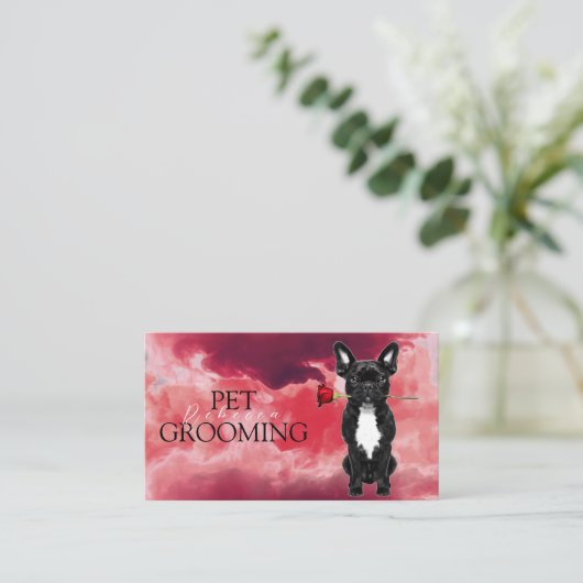 Dierenverzorging Pet Grooming Spa Salon Puppy Visitekaartje (Staand voorkant)