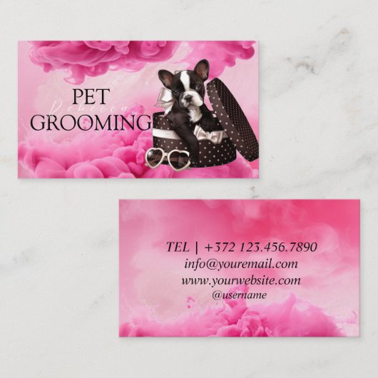 Dierenverzorging Pet Grooming Spa Salon Puppy Visitekaartje (Voorkant / Achterkant)