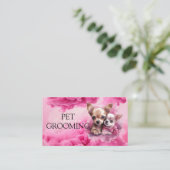 Dierenverzorging Pet Grooming Spa Salon Puppy Visitekaartje (Staand voorkant)