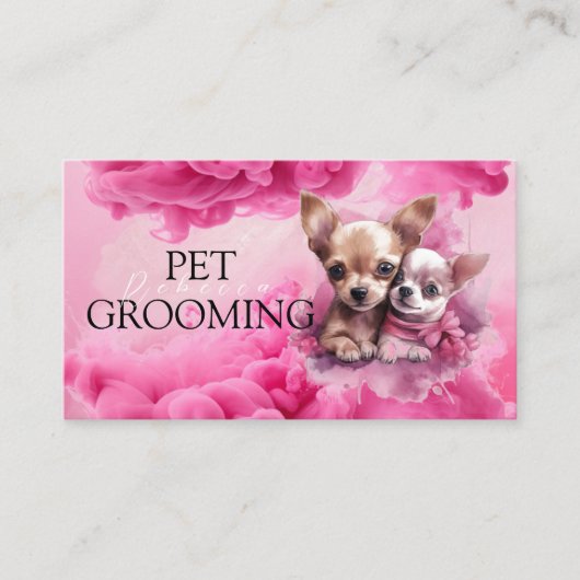 Dierenverzorging Pet Grooming Spa Salon Puppy Visitekaartje (Voorkant)