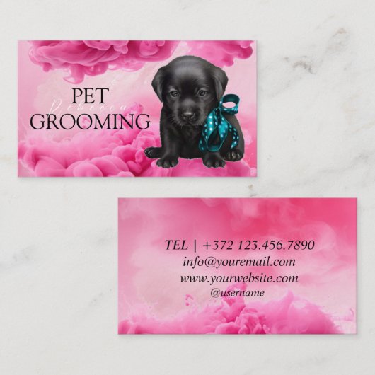 Dierenverzorging Pet Grooming Spa Salon Puppy Visitekaartje (Voorkant / Achterkant)