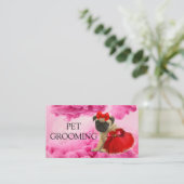 Dierenverzorging Pet Grooming Spa Salon Puppy Visitekaartje (Staand voorkant)