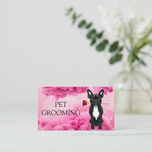 Dierenverzorging Pet Grooming Spa Salon Puppy Visitekaartje (Staand voorkant)